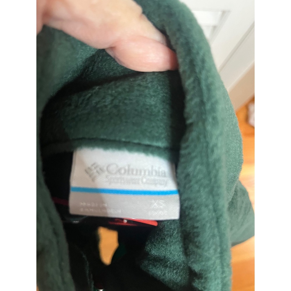 Columbia Kids Fleece Full Zip Jacket Green Colorblock Mock Neck XS 6/7 NWOT - Picture 4 of 5